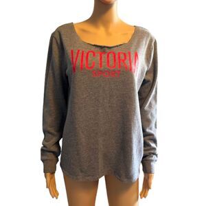 Victoria's Secret Sport Crewneck Pullover Sweatshirt size S Heather Gray E85